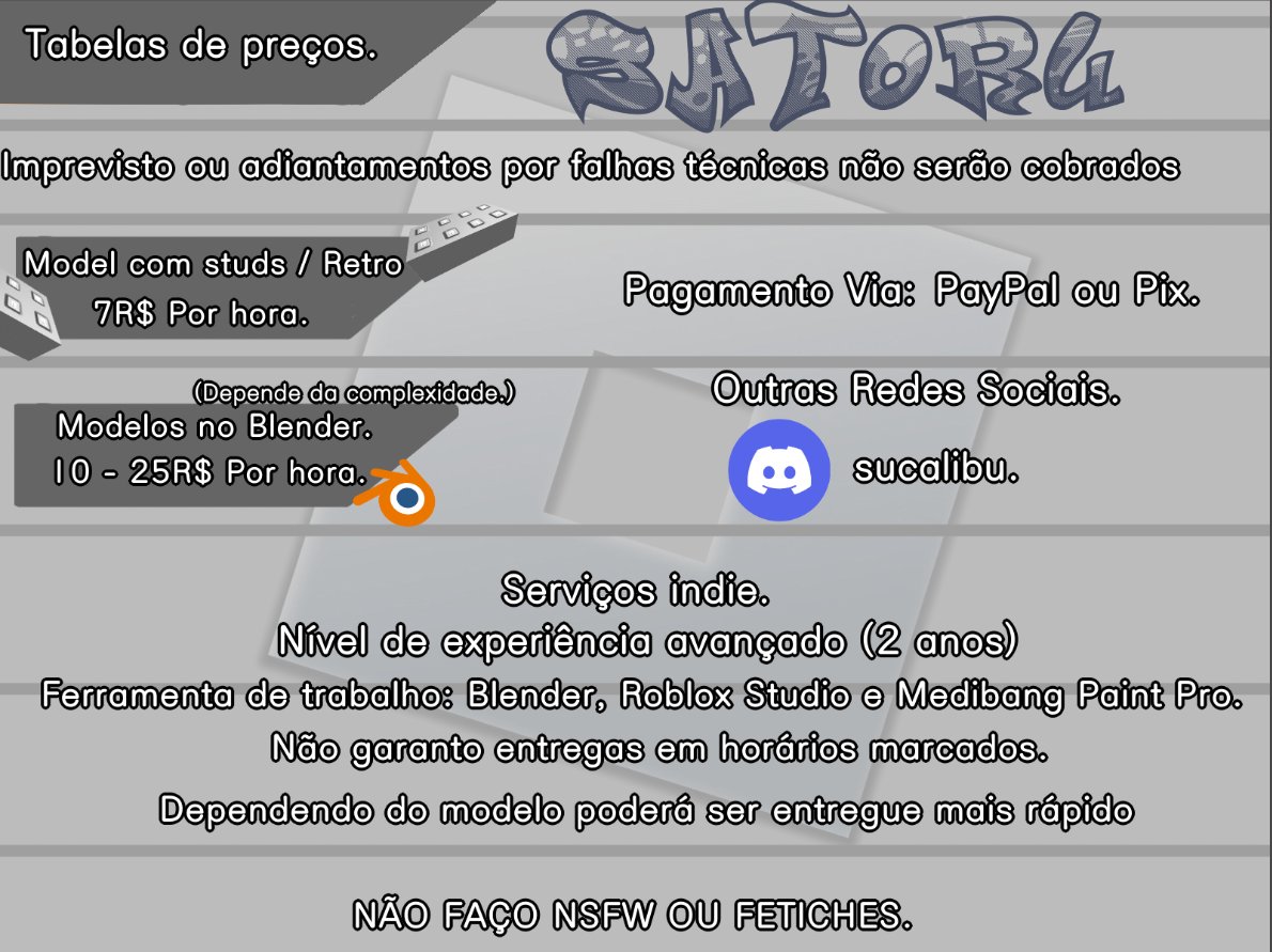 Satoru38954's tweet image. Commissions Prices!!
Preços das comissões!!
((ANY QUESTIONS, DM ME ON DISCORD OR TWITTER / X.))
((QUALQUER DÚVIDA, ME CONTATE VIA DM NO DISCORD OU TWITTER / X.))
Deus abençoe a todos &lt;3 / God bless you all &lt;3
#commissionsopen, #comission.