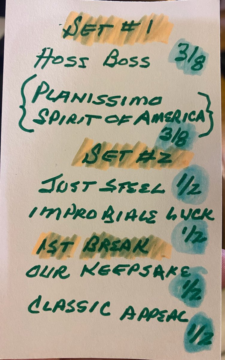 This last set list written by Mr. Lukas on June 15th. His assistant Bas would send it to me each morning. I didn’t know him well but he meant so much to quite a few of my best friends who he helped form into the person they are today.