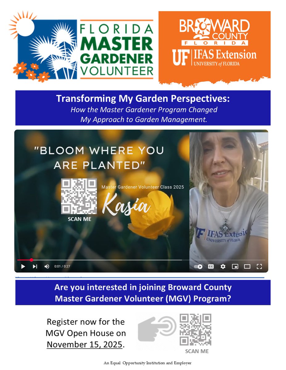 Ready to transform your garden—and your mindset?
Hear from Kasia, 2025 Master Gardener Volunteer, on how the program changed her approach to garden management. Watch her story here. youtu.be/5Yah-lYxaoE
Join our next program and see the difference for yourself! #MasterGardener