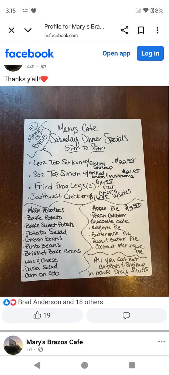 WoodTeriw377's tweet photo. @RichOToole don't sleep on Mary's on Tin Top.  They have full menu, but I'll always remember them for chicken fry. https://t.co/vTpfTyvaF7