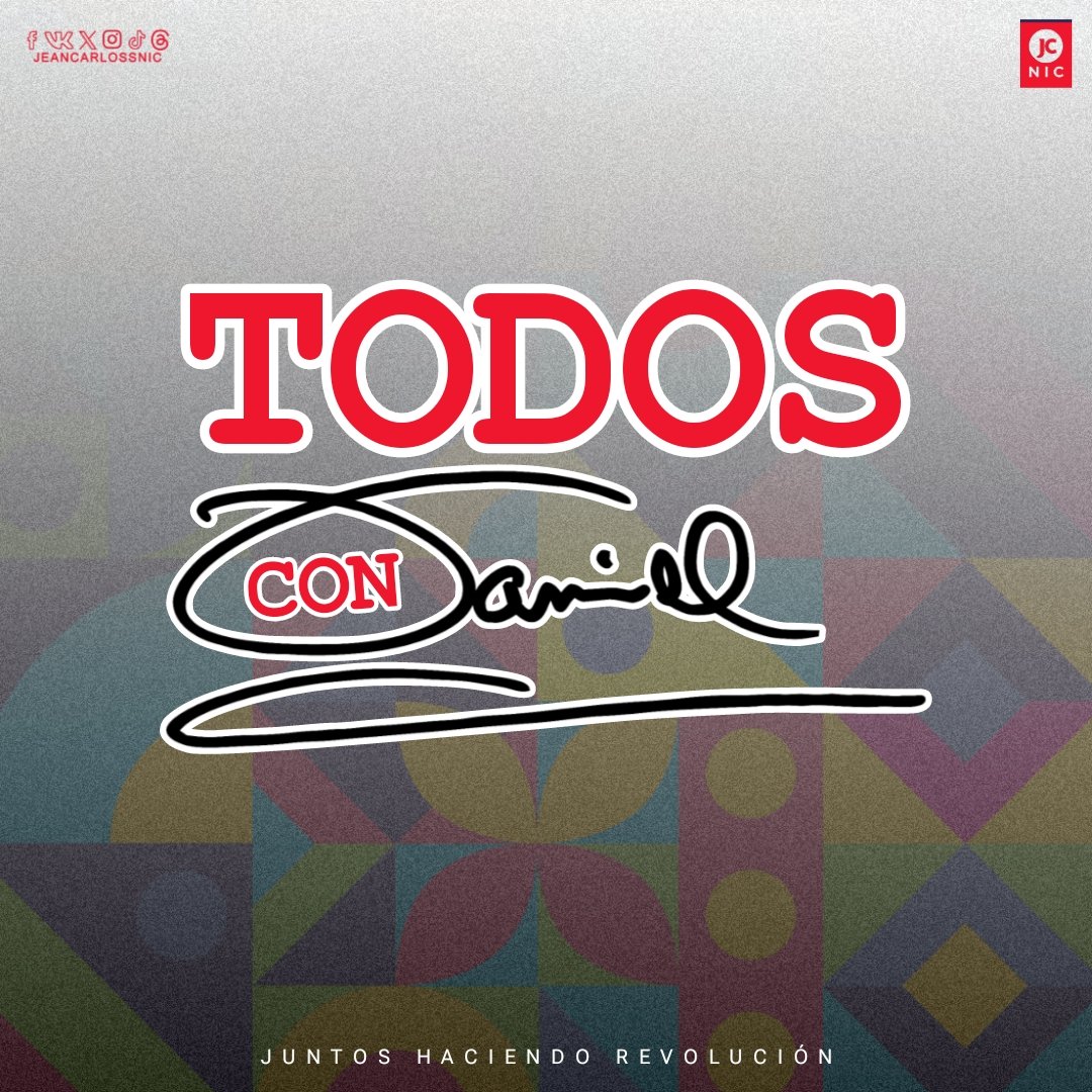✨🇳🇮 ¡Todos Juntos con Daniel! 🇳🇮✨

Unidos en compromiso, esperanza y amor por nuestra Nicaragua.
Porque cuando el pueblo se organiza y camina con firmeza, ¡nada lo detiene!.

Sigamos construyendo victorias con la fuerza de la unidad y la solidaridad.

#TodosJuntosConDaniel