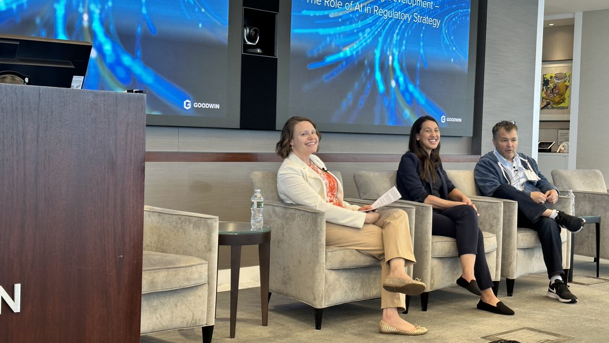 Talking about regulatory issues in AI for biomedicine with <a href="/traceysikora/">Tracey Sikora</a> at <a href="/goodwinlaw/">Goodwin</a> in Boston.