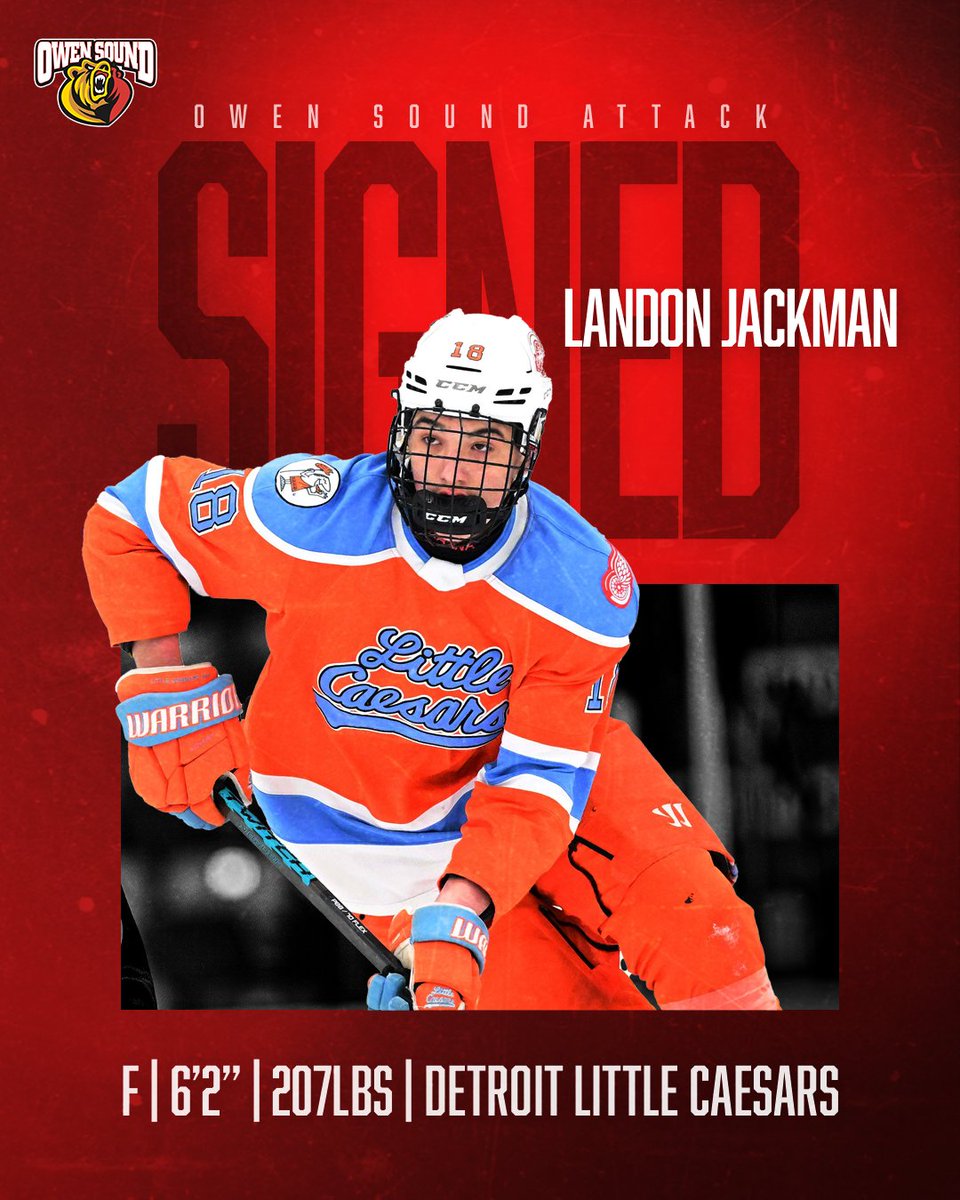 AttackOHL's tweet image. Welcome to the Bears Den Landon🐻🖊 #AlwaysAttack
#OHLHockey | #Owensoundattack