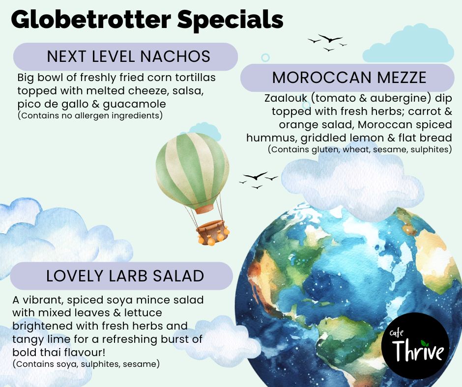 🌍✨ Globetrotter Specials Have Landed! ✨🌍

Take your tastebuds on a trip around the world with our bold, flavour-packed Globetrotter Specials—no passport required!
#veganfood #vegansofig #veganfoodshare #veganism #veganlife #vegansofinstagram #veganfoodporn #veganrecipes