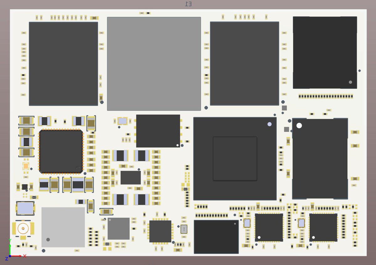 Almost done.

Renesas V2N + DEEPX M1 AI accelerator E1M (SoM) will be ready soon.

12 layers, HDI PCB. 65x45mm with solderable pads.
