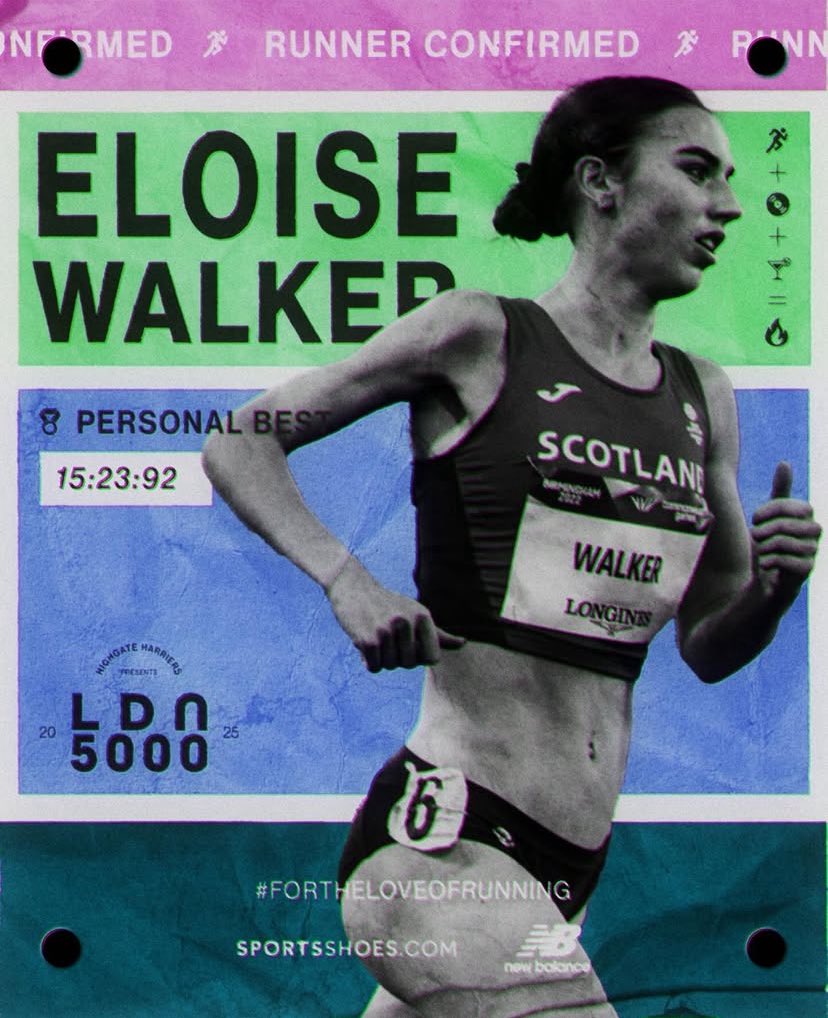 Highgate Harriers (@highgateharrier) on Twitter photo Eloise Walker brings 🏴 flare to our Women’s A Race! In June she set a new PB at 15:23:92, 10th fastest time by a UK 🏃♀️ in 2025.
📍Parliament Hill
 📆4th July 1800-2200
We are proud to present the LDN5000, proudly supported by <a href="/NBRunning/">New Balance Running</a> and
<a href="/sportsshoes_com/">sportsshoes_com</a>. Eloise Walker brings 🏴 flare to our Women’s A Race! In June she set a new PB at 15:23:92, 10th fastest time by a UK 🏃♀️ in 2025.
📍Parliament Hill
 📆4th July 1800-2200
We are proud to present the LDN5000, proudly supported by <a href="/NBRunning/">New Balance Running</a> and
<a href="/sportsshoes_com/">sportsshoes_com</a>.