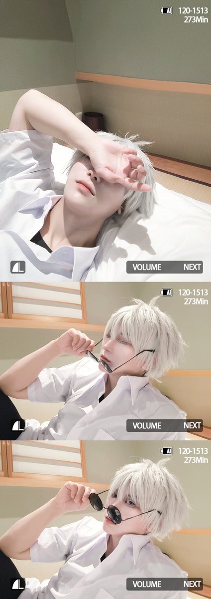nagisuke_04's tweet image. cosplay／呪術廻戦／五条悟

───　ん……。。。　───
───　おはよ………　───

※タップ推奨