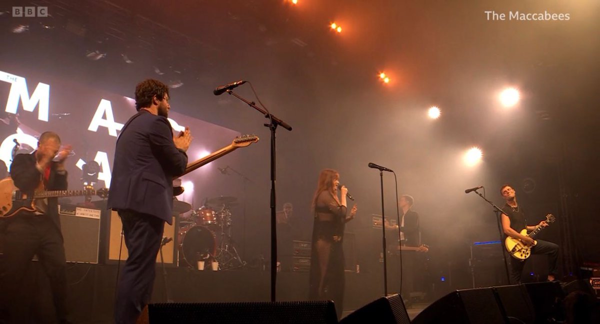 FATMFanClub's tweet image. Florence Welch is currently onstage with The Maccabees at Glastonbury Festival! She sang part of Love You Better and is now singing Dog Days Are Over.