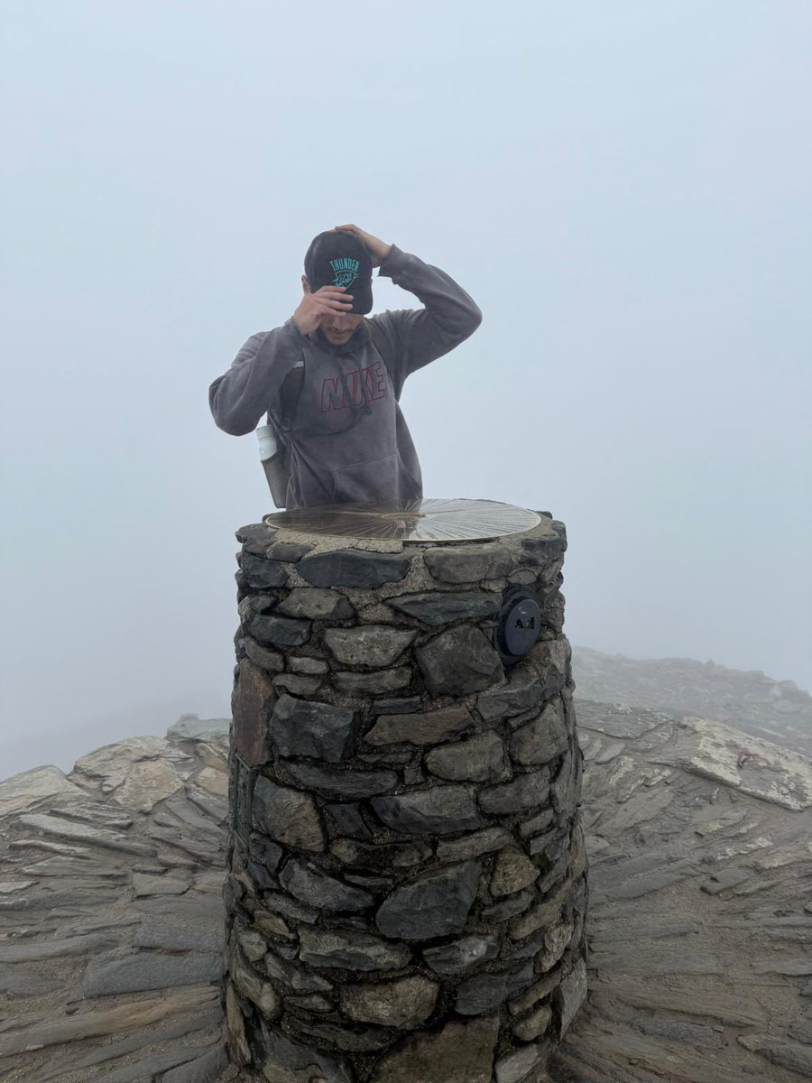 Young_Uzi3's tweet photo. The Champs made it to the top of Snowdon @okcthunder https://t.co/ccClWIB2ts