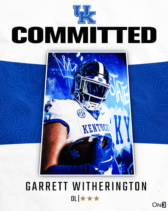 3-star class of 2026 DL Garrett Witherington is a WILDCAT!

Kentucky football continues to cook on the recruiting trail 😼  

➡️ on3.com/teams/kentucky…