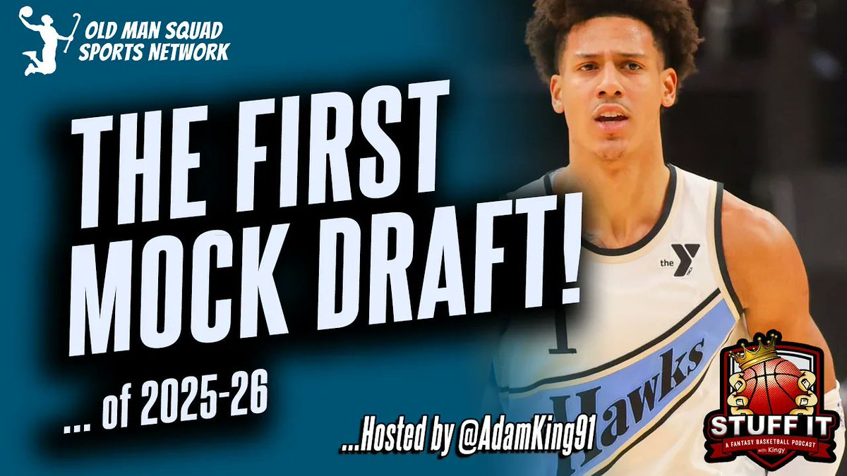 Adamking91's tweet image. As the fantasy season wraps up, let's shift our attention to the 2025-26 campaign with the first (kingy-level early) mock draft. Drafting against members of the @OldManSquad discord community was @ThunderDanDFS, @podcast_pierre, @williamisbill, @CaoChadTTV, @myono,…