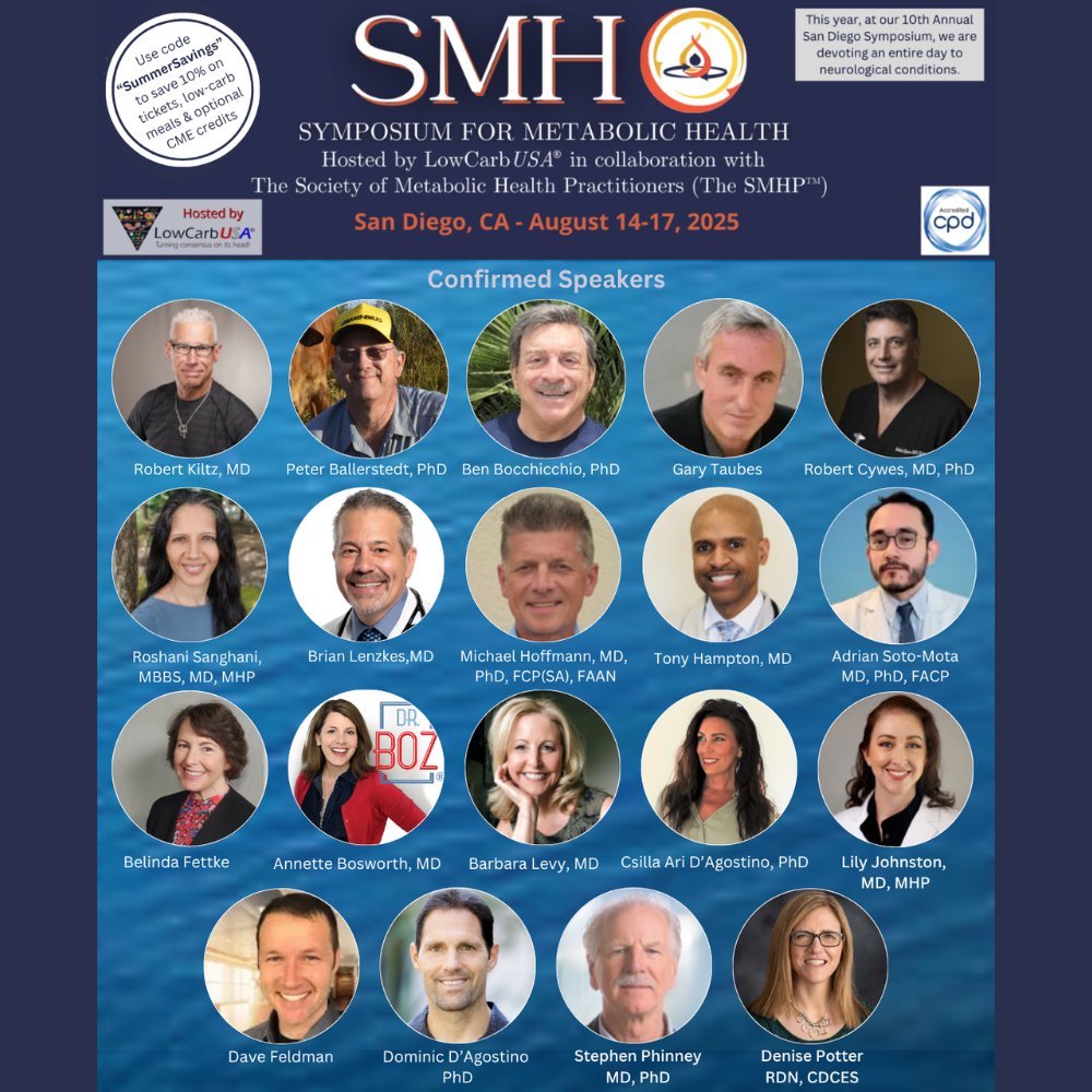 LowCarbUSA® (@lowcarbusa) on Twitter photo "SummerSavings" discount code expires soon!
Last chance to save 10% on tickets, low-carb dinners, and CME credits to the 10th annual San Diego Symposium for Metabolic Health
lowcarbusa.org/san-diego-2025/
<a href="/DrRobKiltz/">Dr. Robert Kiltz, MD</a> <a href="/GrassBased/">Peter Ballerstedt</a> <a href="/drbenbo/">Dr. Ben Bocchicchio</a> <a href="/garytaubes/">gary taubes</a> <a href="/carbaddictiondr/">Doccywes</a> <a href="/BrianLenzkes/">Brian Lenzkes, MD</a> "SummerSavings" discount code expires soon!
Last chance to save 10% on tickets, low-carb dinners, and CME credits to the 10th annual San Diego Symposium for Metabolic Health
lowcarbusa.org/san-diego-2025/
<a href="/DrRobKiltz/">Dr. Robert Kiltz, MD</a> <a href="/GrassBased/">Peter Ballerstedt</a> <a href="/drbenbo/">Dr. Ben Bocchicchio</a> <a href="/garytaubes/">gary taubes</a> <a href="/carbaddictiondr/">Doccywes</a> <a href="/BrianLenzkes/">Brian Lenzkes, MD</a>