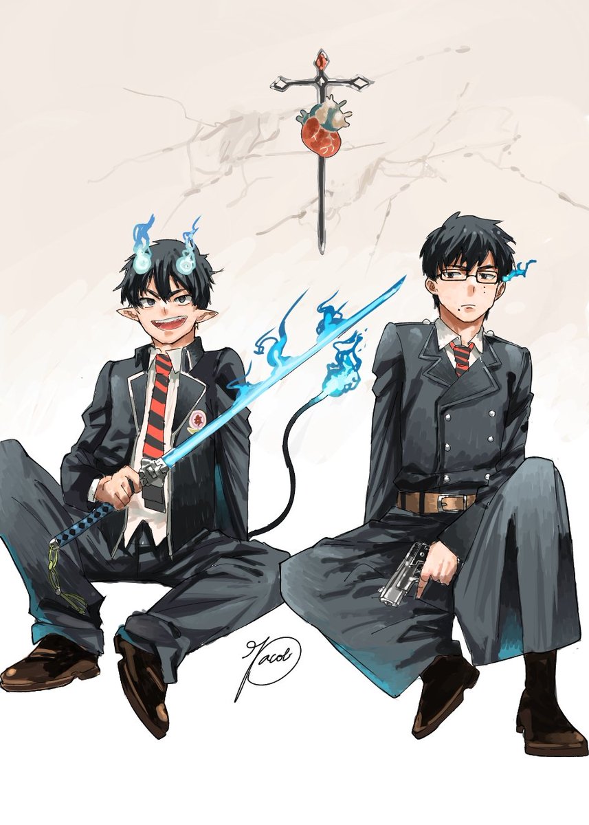 jacob_shonen888's tweet image. Et pour finir j'ai aussi fait un dessin de rin et yukio
#BlueExorcist