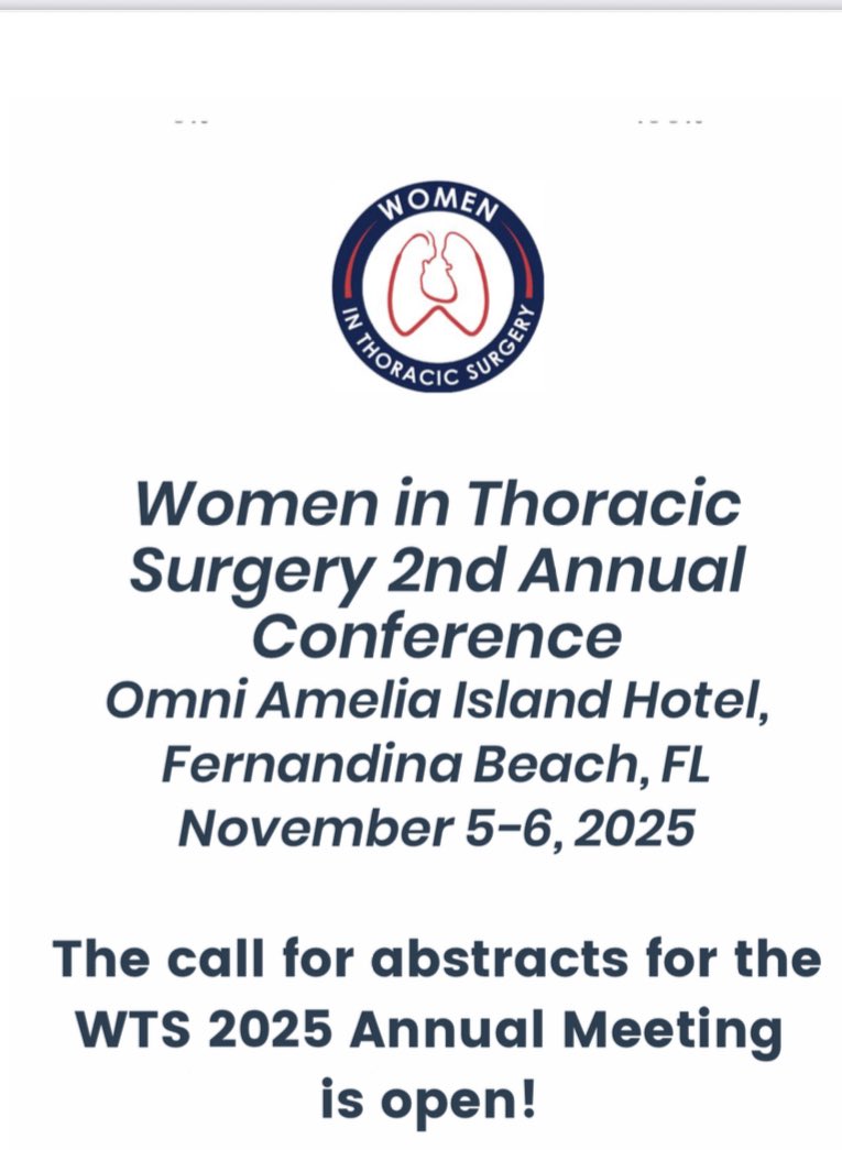 Mara Antonoff, MD, FACS (@maraantonoff) on Twitter photo 📌Don’t miss out! There’s 1 day left to submit abstracts for <a href="/WomenInThoracic/">WomenInThoracicSurg</a> 2nd Annual Meeting! 📌
Abstracts that have been previously presented elsewhere are eligible for
consideration for posters. There will be awards for top oral presenters!
mdanderson.co1.qualtrics.com/jfe/form/SV_eX… 📌Don’t miss out! There’s 1 day left to submit abstracts for <a href="/WomenInThoracic/">WomenInThoracicSurg</a> 2nd Annual Meeting! 📌
Abstracts that have been previously presented elsewhere are eligible for
consideration for posters. There will be awards for top oral presenters!
mdanderson.co1.qualtrics.com/jfe/form/SV_eX…