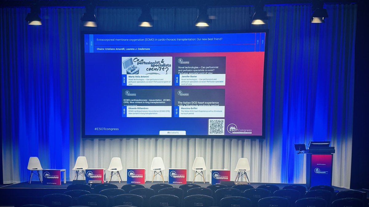 FOAMecmo's tweet photo. First day of #ESOTCongress here in London! Had the pleasure to join #ESOT_ECTTA session on the role of #ECMO in cardio-thoracic #transplantation this morning... debating with my discussant @BermanMarius about the role of perfusionists & organ perfusion specialists in the #transplant team, moderated by @CristianoAmarelli & @CeulemansLJ
@ESOTtransplant