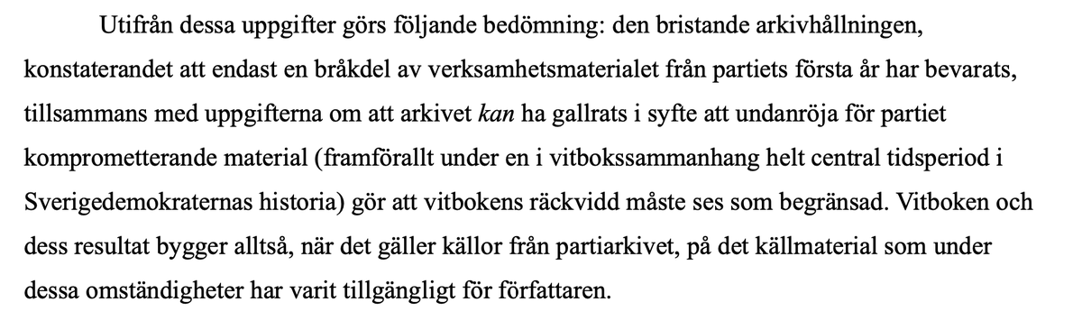 kwasbeb's tweet image. ganska centralt stycke i SD-vitbokens inledningskapitel
