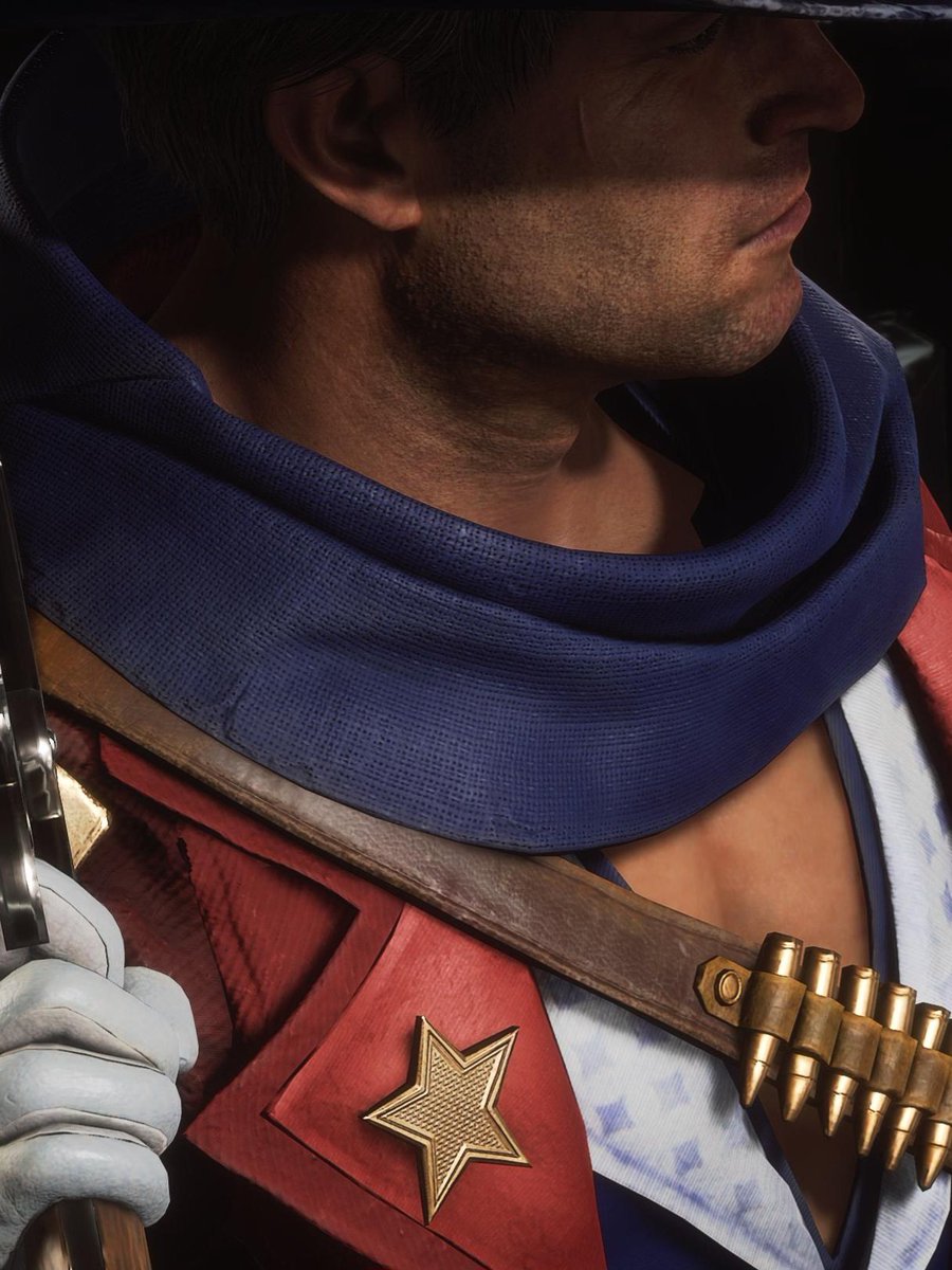Zweibyssal's tweet photo. I feel like a Victorian man catching sight of a lady's ankles whenever I manage to look at Erron Black's neck. https://t.co/NDzdyOt3e5