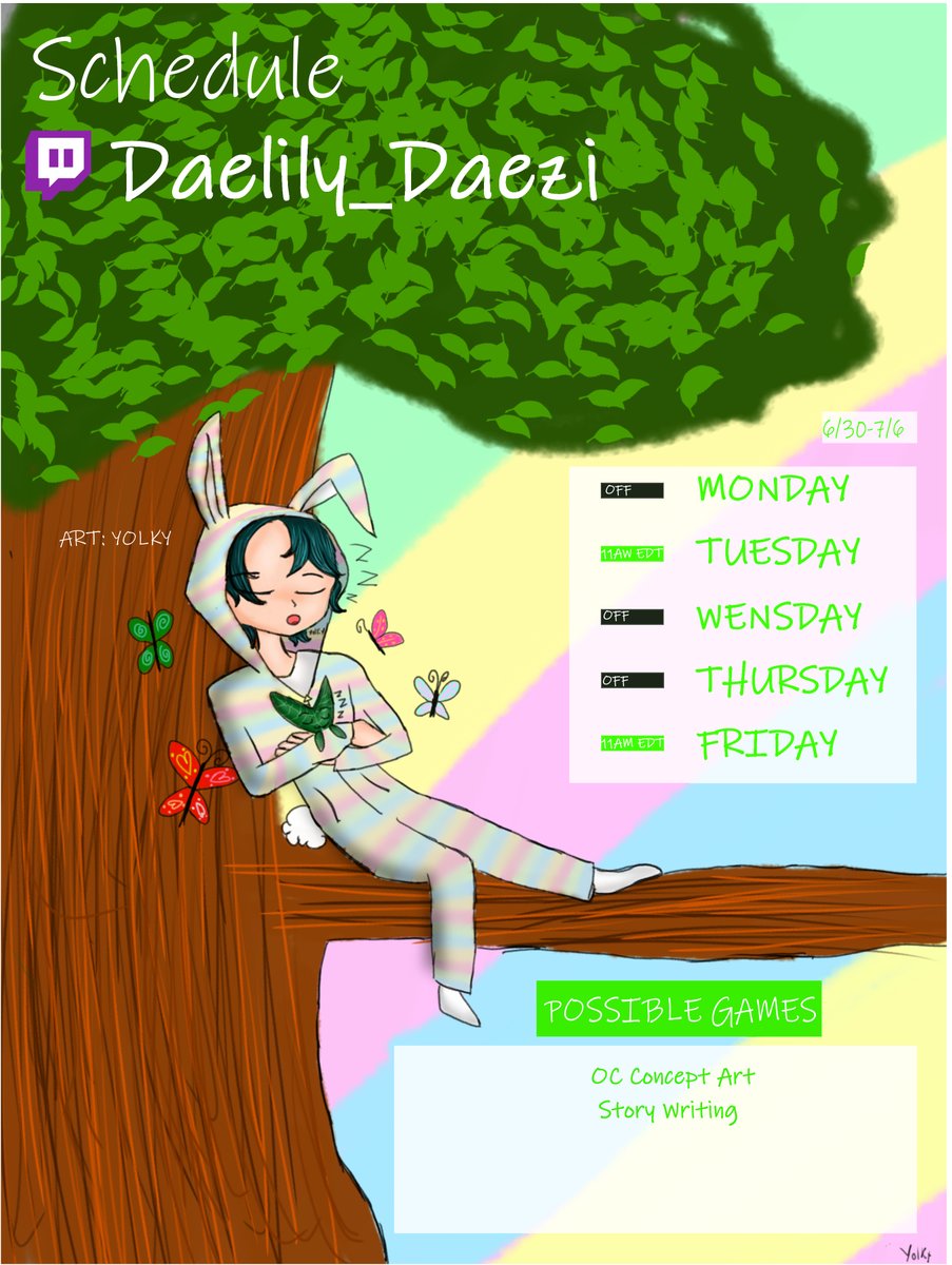 DaeLilyLibrary's tweet image. Schedule for this week