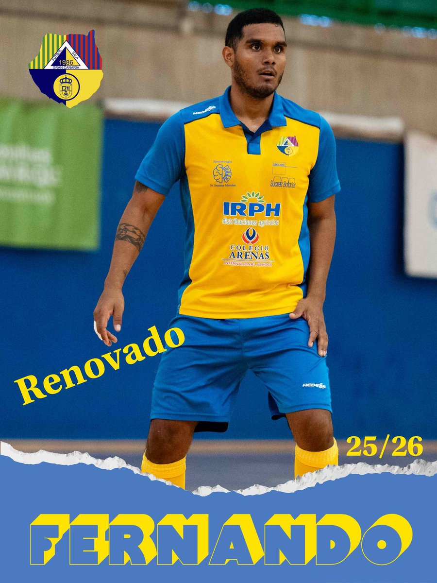 📰 Renueva para la temporada 2025/2026 𝐅𝐞𝐫𝐧𝐚𝐧𝐝𝐨 𝐃𝐨𝐬 𝐒𝐚𝐧𝐭𝐨𝐬 vistiendo los colores del Club.

#nimejoresniperoresdiferentes #GranCanariaFS #futsal