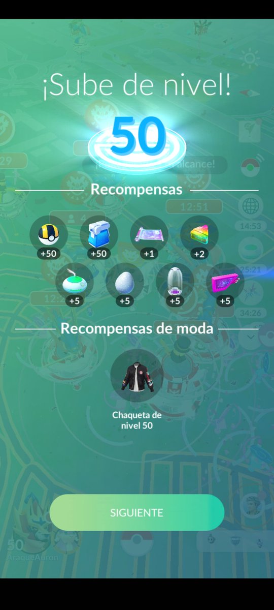 AraqueAuron's tweet image. ¡Nivel 50! &amp;lt;:o) #PokémonGO #AndroidShare