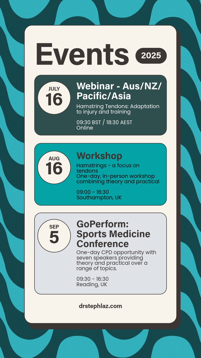 StephLaz_'s tweet image. Three upcoming events for you to choose from:
July Webinar = eventbrite.co.uk/e/webinar-anza…
Aug Workshop = eventbrite.co.uk/e/hamstrings-a…
Sep Conf = go-perform.co.uk/events
See you there.