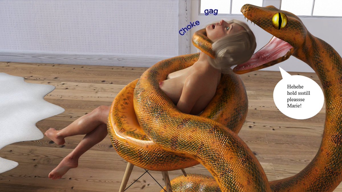 Marie has got a little too wrapped up in her sex games with Kaa. Not that she minds too much, as her rock-hard nipples press against the python's scales and his strangulation brings her close to orgasm...