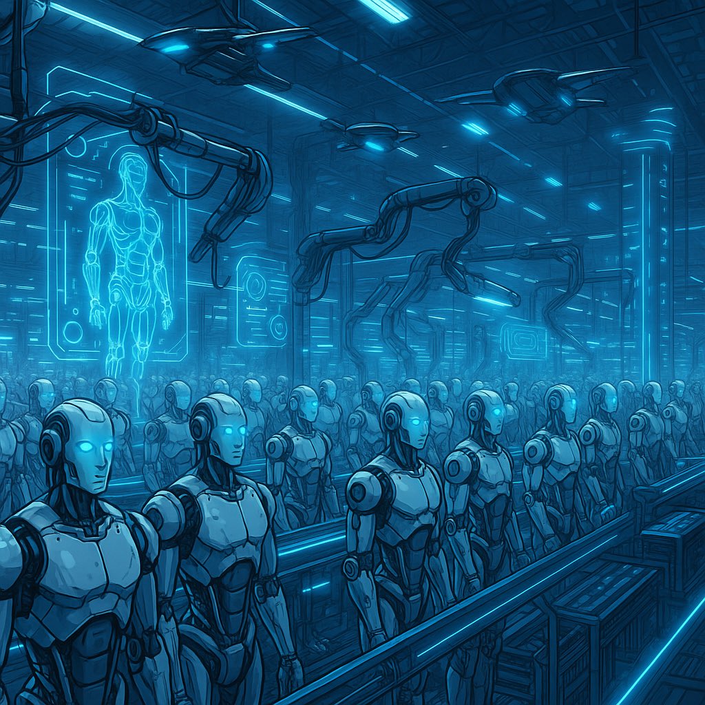 JCscifi's tweet photo. #SciFiArt
#FuturisticFactory
#RobotDesign
#AIArt
#ScienceFictionWorld
#SciFiBooks
#DystopianFuture
#CyberpunkVibes
#RobotArmy
#ArtificialIntelligence
#SpeculativeFiction
#SciFiCommunity
#IndieAuthor https://t.co/ulrNBnTjF6
