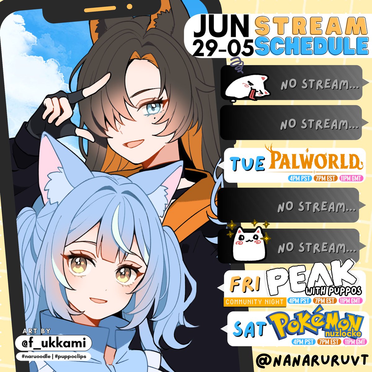 NanaruruVT's tweet image. ⋆⁺₊🐶📡WEEKLY SCHEDULE【06/29→ 07/05】

NANARURU STREAM NOW WITH 37% MORE SCUFF!
------------------------------------------
🎥#puppoclips
✏️#naruoodle
🔞#puppo34
🐶🐶#nanaruruvt