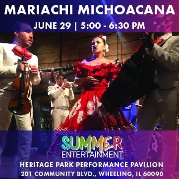 Weather delay:

Concert today is still on for Mariachi Michoacana. We are in a 30 minute weather delay.

wheelingparkdistrict.com/events/mariach…