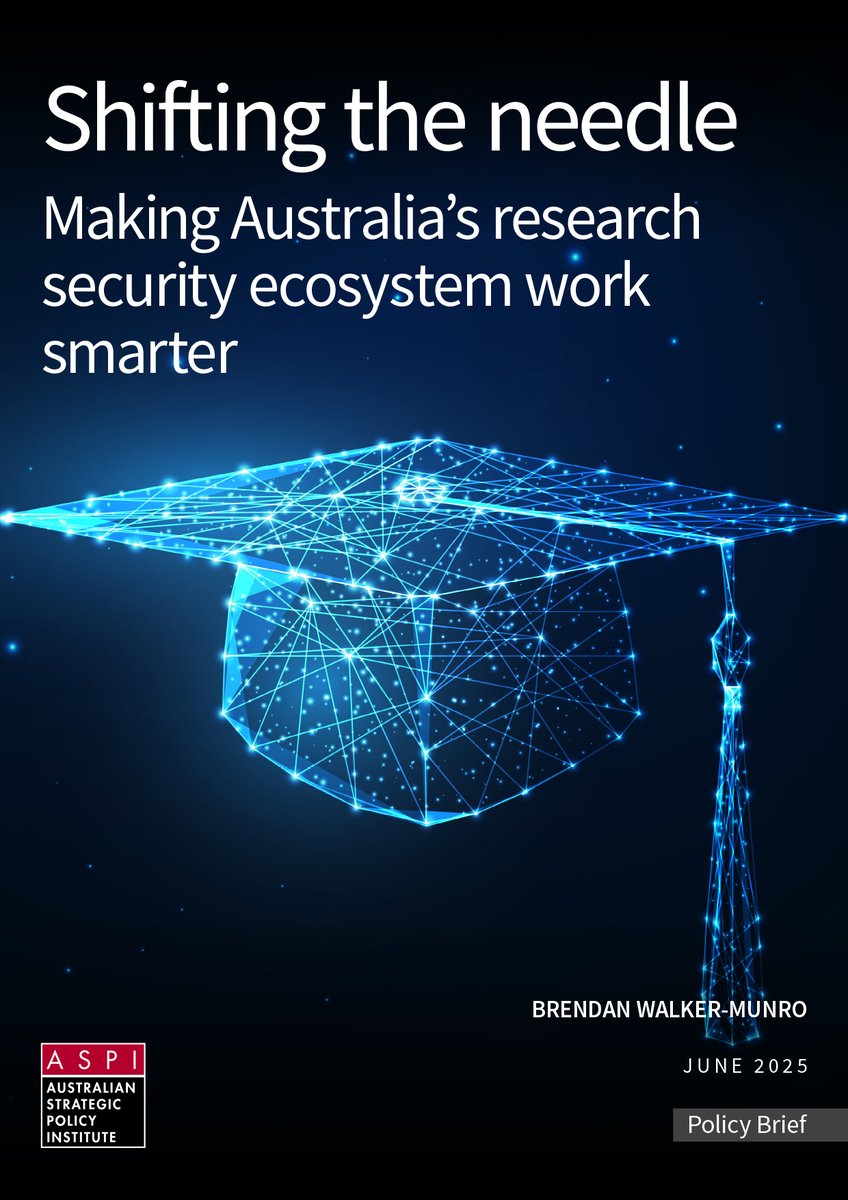 ASPI_org's tweet image. 🚨 NEW REPORT 🚨

In ‘Shifting the needle: Making 🇦🇺’s research security ecosystem work smarter’, Dr Brendan Walker-Munro examines the evolving risks to 🇦🇺’s research environment and how to safeguard the nation’s sovereign research capability.

🔖 Read: bit.ly/46n8HgD