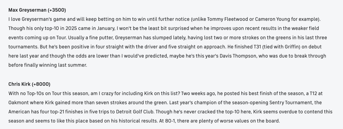 CohensCornerAZ's tweet image. Three man playoff and I have Greyserman (35-1 on SL, 40-1 on show) and Kirk (80-1) from #EarlyWedge and @SportsLine. What could go wrong?? #RocketClassic