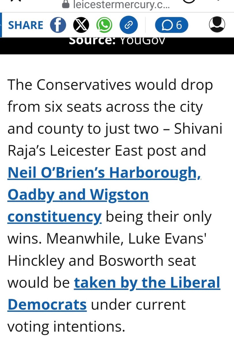 miketmullaney's tweet image. Leicester Mercury today highlighting that under current polling #libdems would gain Hinckley &amp;amp; Bosworth constituency from the Conservatives