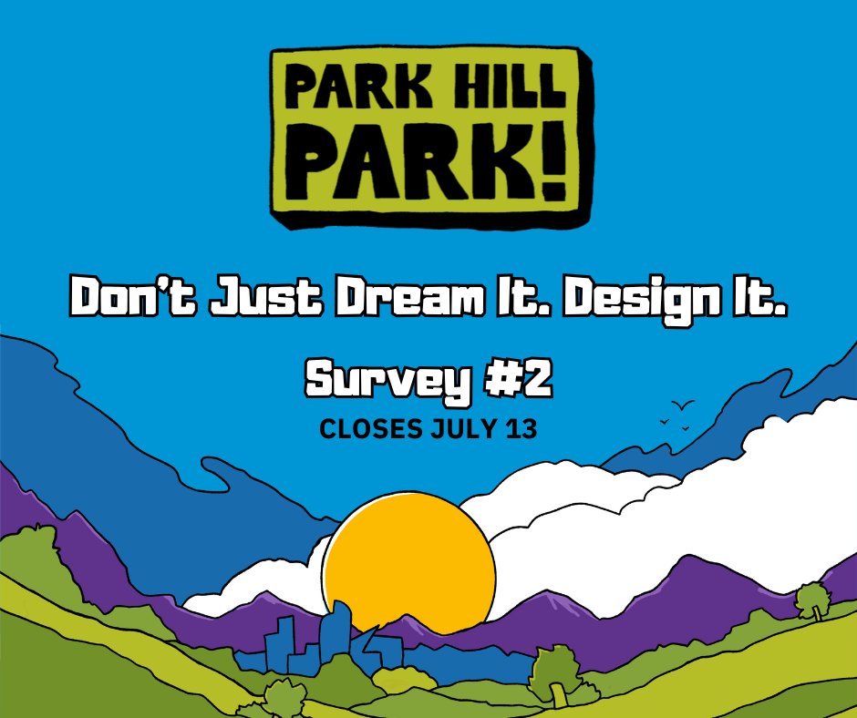 Let’s envision the future of Park Hill Park together! 🌞

Help design Denver's largest new park in over 100 years. This former golf course will is 155-acres, and we need YOUR input to make it extraordinary.

This survey closes July 13: survey.alchemer.com/s3/8339902/Par…