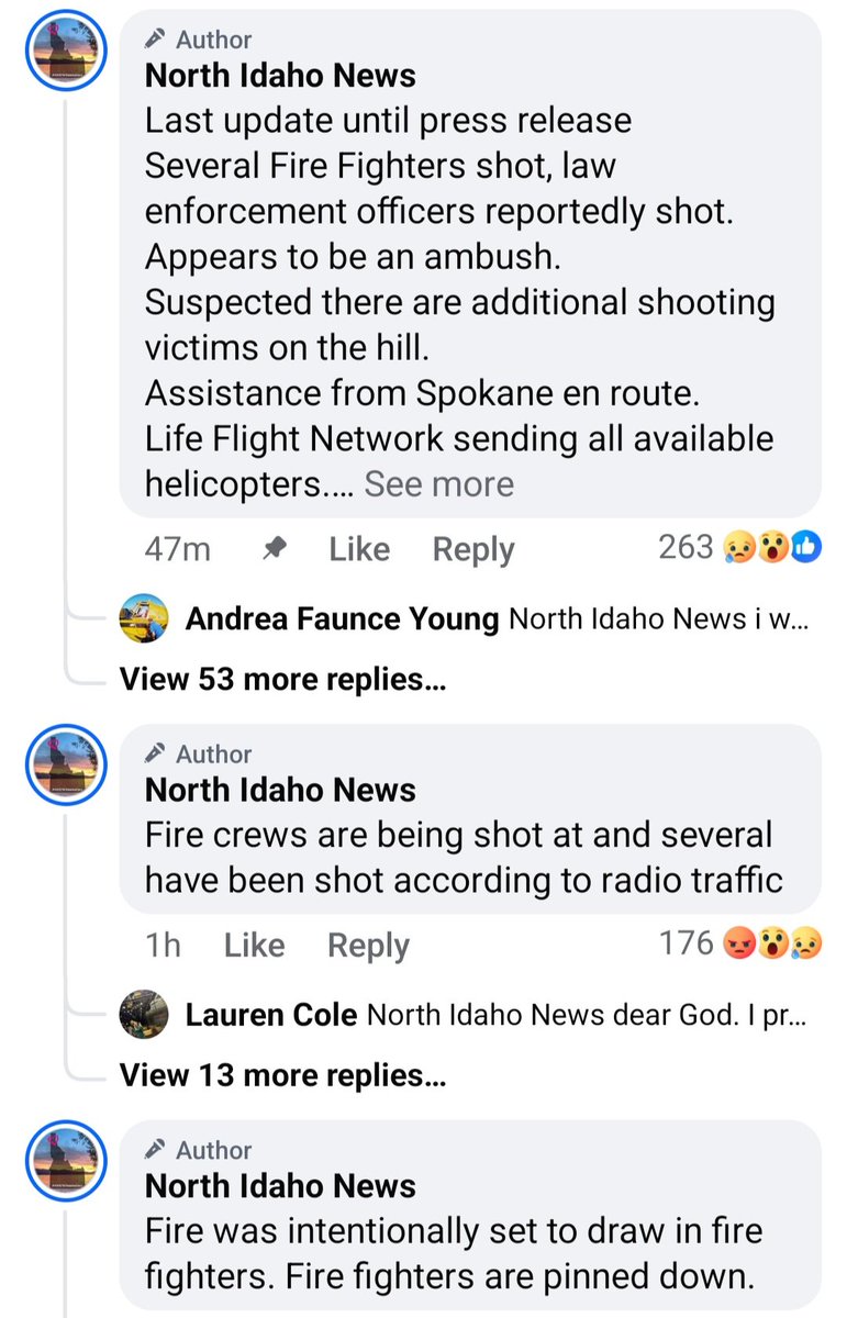 NTC_Report's tweet photo. Developing: Multiple firefighters and law enforcement officers were reportedly shot in an apparent ambush on Canfield Mountain in North Idaho. Authorities say the fire was set to lure in crews, who are now pinned down. Life Flight helicopters and Spokane assistance are en route. https://t.co/PmPhQwznyu