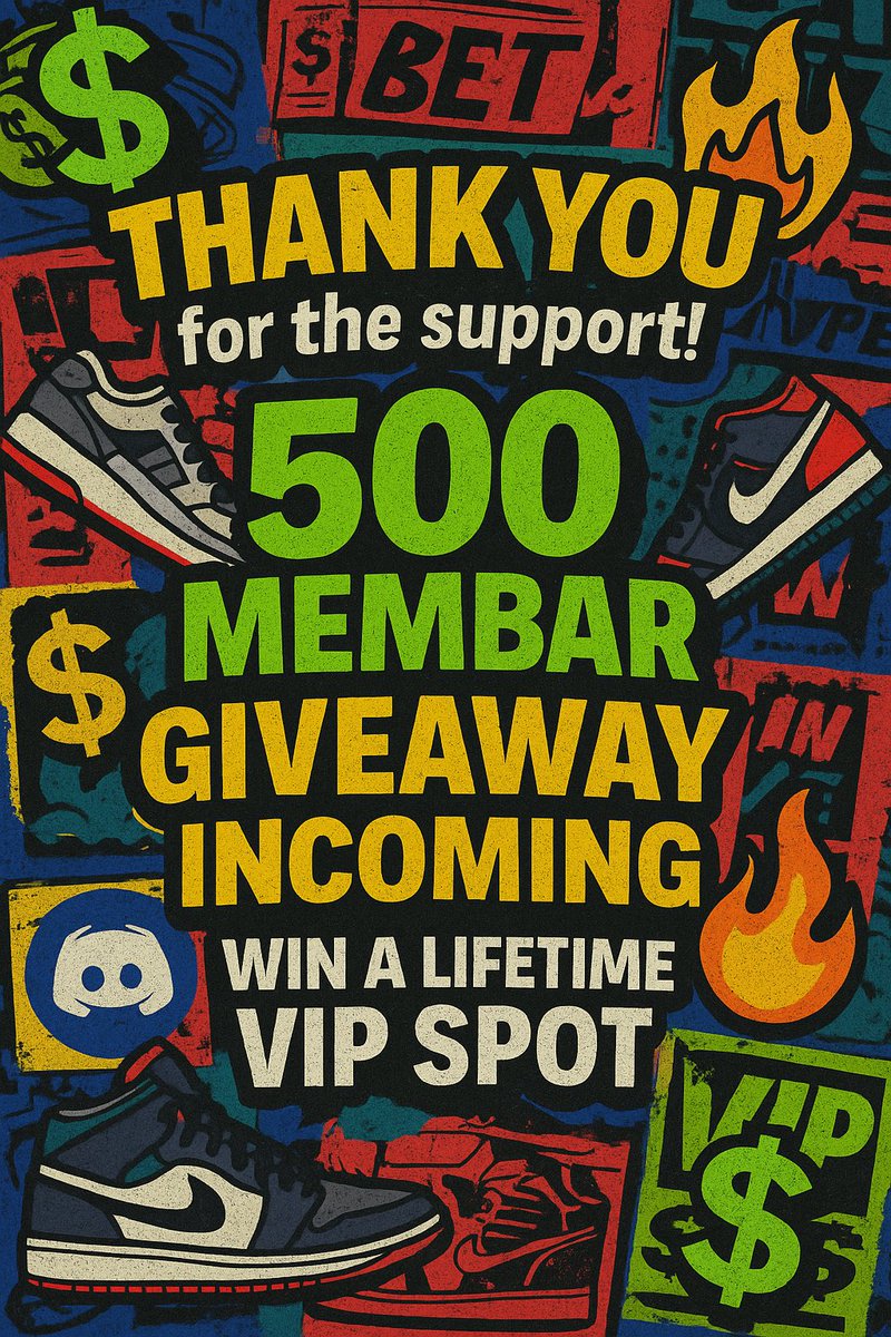 HypeHeat414's tweet photo. 🎉 THANK YOU — 500 member giveaway on the way!

We’re giving away a LIFETIME VIP spot once we hit that number 💰

➤ Join Free: https://t.co/CssMsQxmMb
➤ Upgrade VIP: https://t.co/tJ2AEc4Lw8

#cookgroup #giveaway #sneakerflips #sportsbets #discordvip #hypeheat https://t.co/O3ntVyT2fY