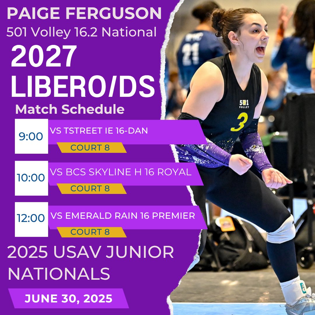Paige Ferguson (@paigef2027) on Twitter photo Excited for USAV Nationals here’s my schedule for Day 1! Would love to connect with: <a href="/angelostatevb/">Angelo State Volleyball</a> <a href="/ashkaylynne3/">Ashley Gasaway</a> <a href="/cwaddington7/">Chuck Waddington</a> <a href="/AStateVB/">Arkansas State Volleyball 🏐</a> <a href="/MWSUvolleyball/">Missouri Western Volleyball</a> <a href="/TexasStateVball/">Texas State Volleyball</a> <a href="/MeanGreenVB/">UNT Volleyball</a> <a href="/TulsaVolleyball/">Tulsa Volleyball</a> <a href="/SUPiratesVB/">Southwestern VB</a> <a href="/ACU_Volleyball/">ACU Volleyball</a> <a href="/AppStateVB/">App State Volleyball</a> <a href="/GoPetrelsVB/">Oglethorpe Stormy Petrel Volleyball</a> Excited for USAV Nationals here’s my schedule for Day 1! Would love to connect with: <a href="/angelostatevb/">Angelo State Volleyball</a> <a href="/ashkaylynne3/">Ashley Gasaway</a> <a href="/cwaddington7/">Chuck Waddington</a> <a href="/AStateVB/">Arkansas State Volleyball 🏐</a> <a href="/MWSUvolleyball/">Missouri Western Volleyball</a> <a href="/TexasStateVball/">Texas State Volleyball</a> <a href="/MeanGreenVB/">UNT Volleyball</a> <a href="/TulsaVolleyball/">Tulsa Volleyball</a> <a href="/SUPiratesVB/">Southwestern VB</a> <a href="/ACU_Volleyball/">ACU Volleyball</a> <a href="/AppStateVB/">App State Volleyball</a> <a href="/GoPetrelsVB/">Oglethorpe Stormy Petrel Volleyball</a>