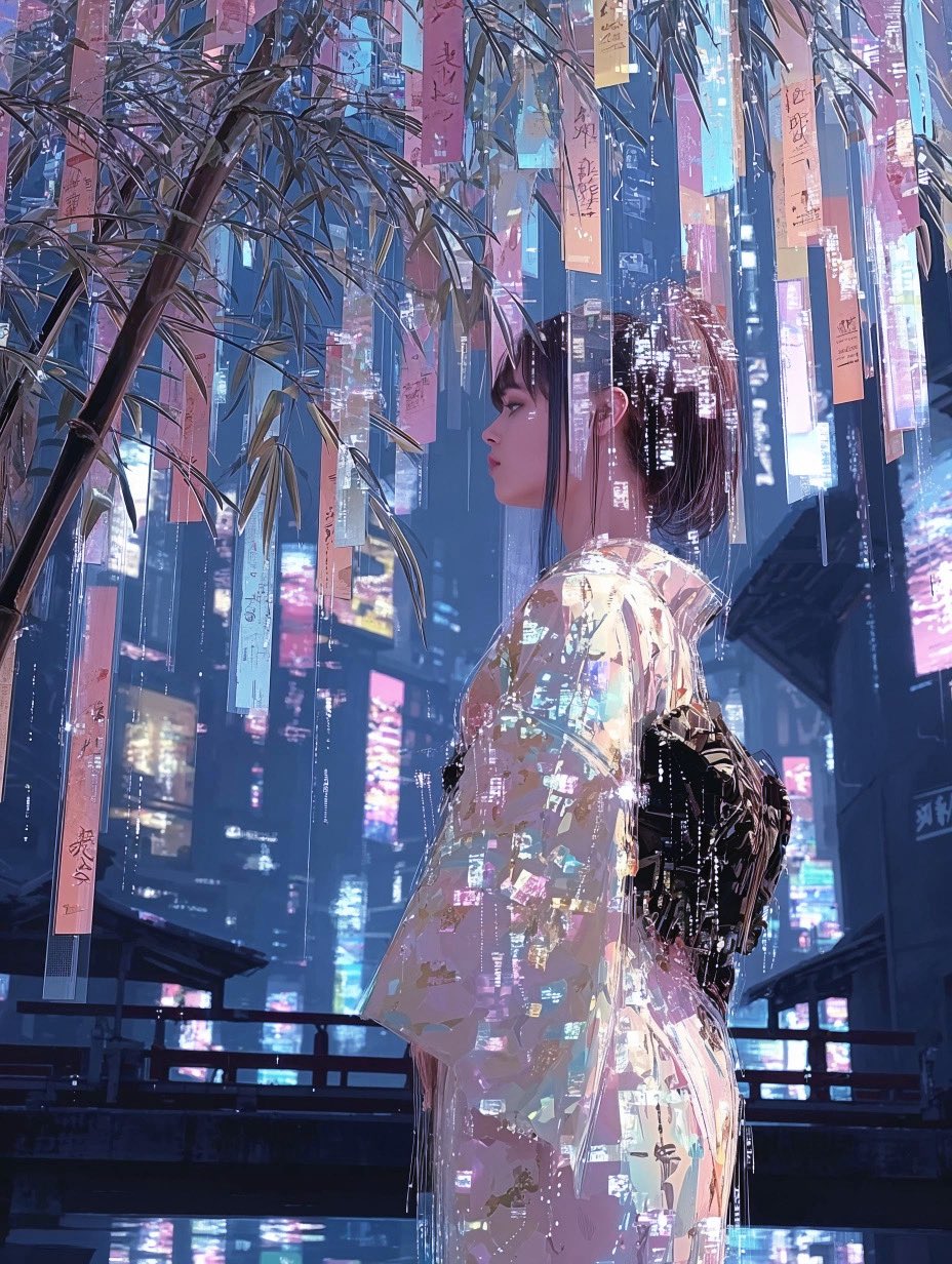 服と着物と天然石さま専用（原画）春風が吹く街 ほか　2点おまとめ 2022年新作「着物 レトロプレミアム」をスタート！！10代〜20代