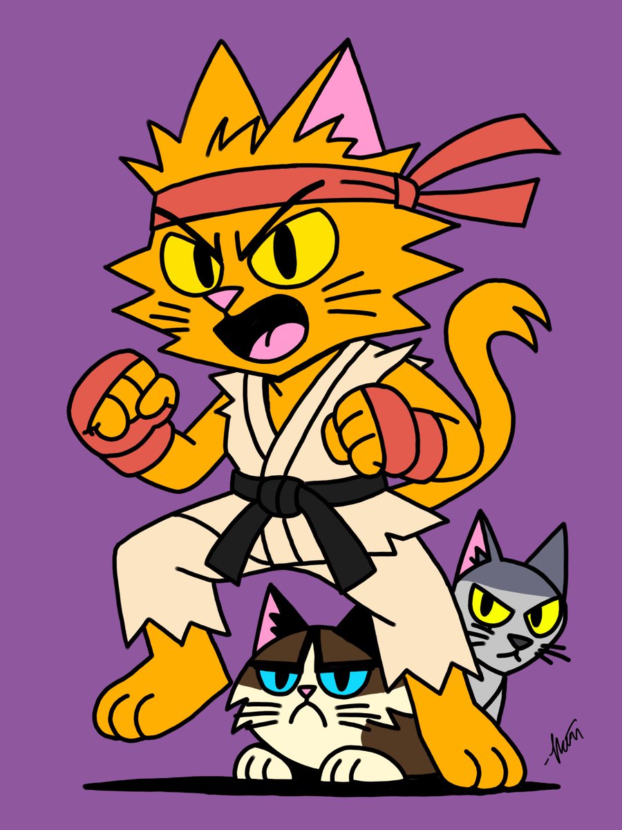 mattkoubou's tweet image. I have entered my “drawing pets as @StreetFighter characters” arc. I hope I never move past it.