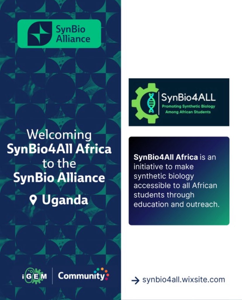Synbio4allA's tweet image. SynBio4ALL Africa is collaborating with the global SynBio alliance for the @iGEMCommunity to help bring more opportunities to the local African communities.