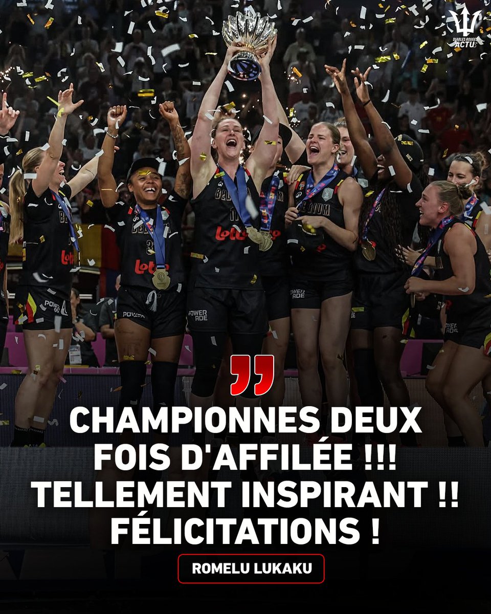 Diables Rouges Actu 🇧🇪 (@diablesactu) on Twitter photo 🇧🇪 🏀 Romelu Lukaku réagit à son tour au deuxième titre de championnes d’Europe d’affilée des Belgian Cats. 👏
📸 <a href="/teambelgium/">Team Belgium</a> 🇧🇪 🏀 Romelu Lukaku réagit à son tour au deuxième titre de championnes d’Europe d’affilée des Belgian Cats. 👏
📸 <a href="/teambelgium/">Team Belgium</a>