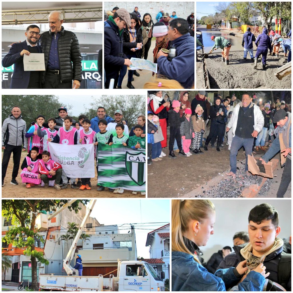 Está semana en <a href="/MuniResistencia/">Municipalidad de Resistencia</a> seguimos con: 📍las vacunaciones para nuestras mascotas 🐈‍⬛🐕📍las podas urbanas📍los bacheos📍más mensuras📍celebrando tradiciones culturales📍recuperando predios deportivos ⚽🏐 y📍jerárquizando a nuestros agentes <a href="/roy_a_nikisch/">Roy Nikisch</a> <a href="/LeandroZdero/">Leandro Zdero</a>