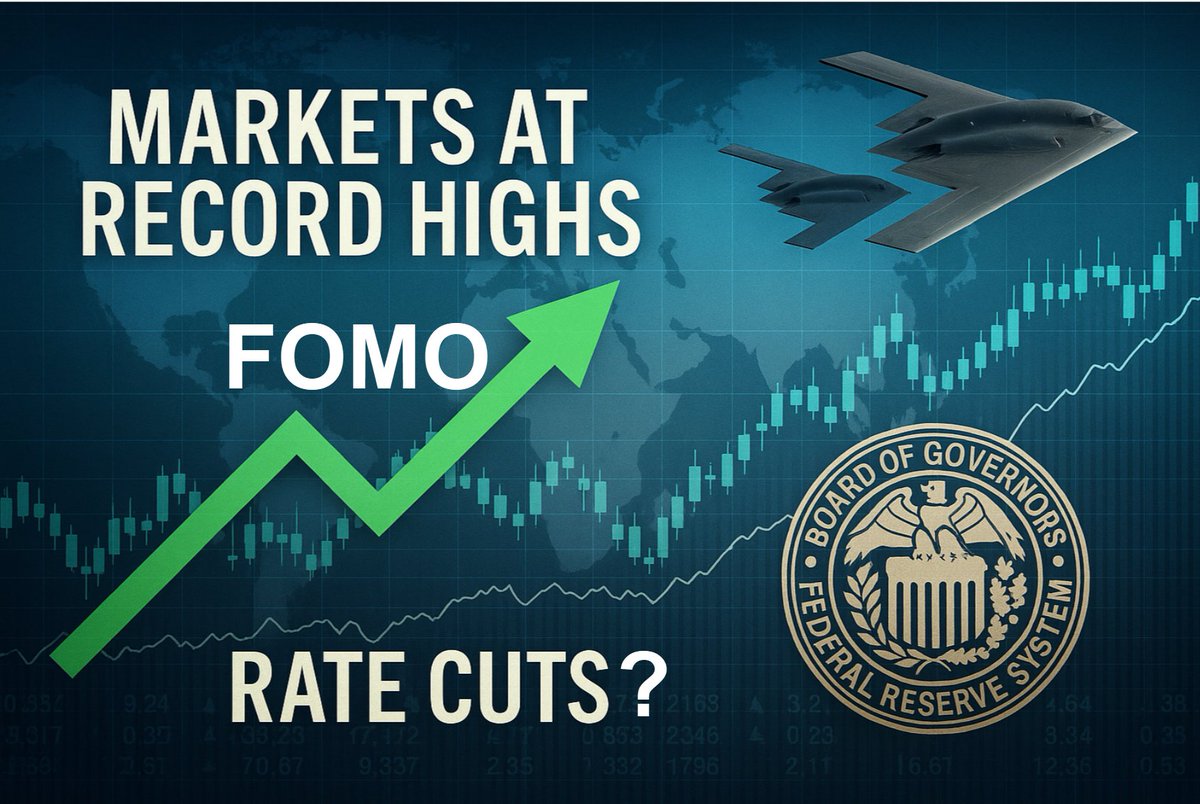 From FOMO to Fundamentals: Markets at record highs. Rate cuts back on the table. But behind the rally—geopolitics, a shadow Fed, and rising #FOMO $spy $tlt #tehran #trump #fed Link to Money Runner Post dcnelson123.substack.com/p/from-fomo-to…