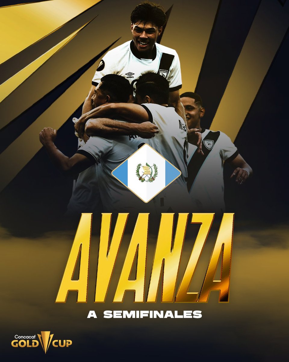 ¡𝗝𝗨𝗡𝗧𝗢𝗦 𝗚𝗨𝗔𝗧𝗘𝗠𝗔𝗟𝗔!🇬🇹

Juntos Guatemala clasifica a semifinales de Copa Oro.

💪🇬🇹💙⚽️  #VamosGuate #ModoSelección