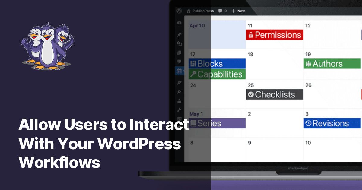 PublishPresscom's tweet photo. With the PublishPress Future plugin, you can update your content using custom workflows. You can create workflows to automatically unpublish, delete, change metadata, change post details, send emails, and much more. https://t.co/RChBUhcpP9 https://t.co/G5NuPu9zmD