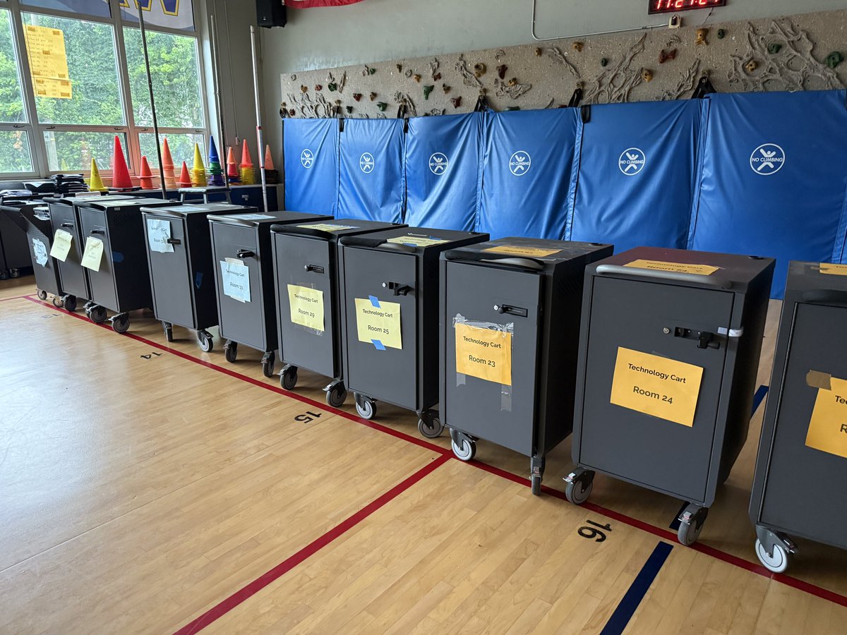 School is out but summer projects have already begun <a href="/WashEdison/">Washington Elem</a>! First up  for me-reorganizing the tech carts for our 33 classes. New color coded labels  for classroom &amp; grade level moves and to prepare for the switch to iPads in 1st grade. Now our tech dept can do their work!