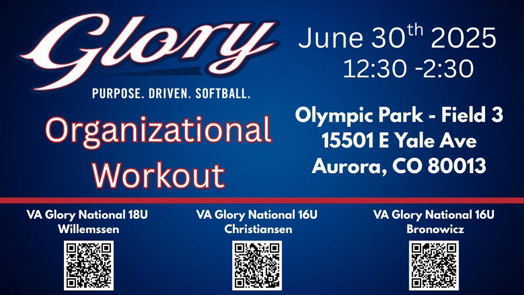 NorahJacques12's tweet image. Our Glory organizational workout is tomorrow at 12:30 at Olympic Park!! Tons of great players on our three clubs. Hope to see coaches there! @VAGloryFP @VGWillemssen @SuzyWillemssen @kevinbednoski