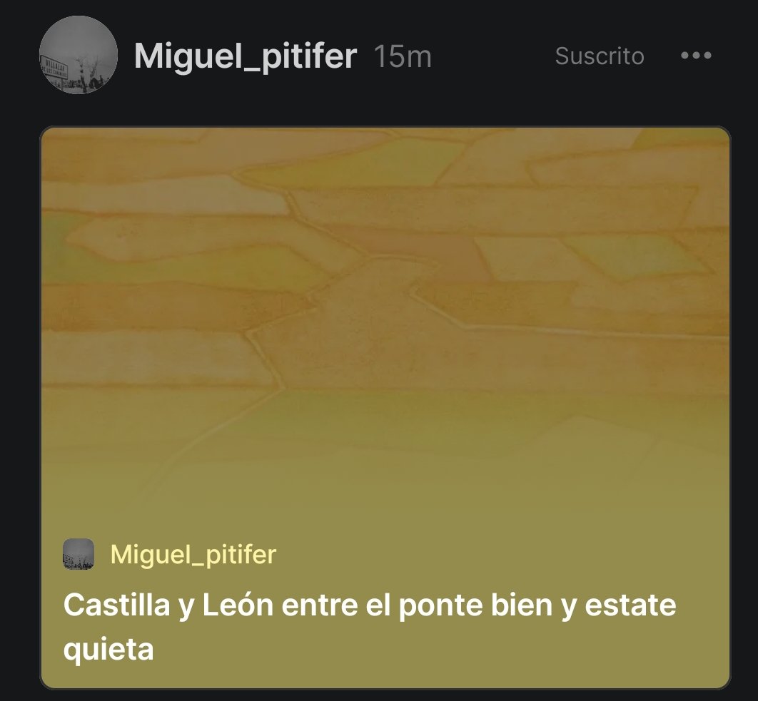 Miguel_pitifer's tweet image. He publicado por una pedrada en Substack por si alguien gusta:

CASTILLA Y LEÓN ENTRE EL PONTE BIEN Y ESTATE QUIETA.

open.substack.com/pub/miguelpiti…