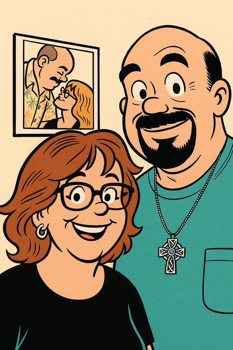 tmurf1963's tweet image. Fun with AI! Tab and me as Archies and Peanuts characters! I need a life! 😂😂