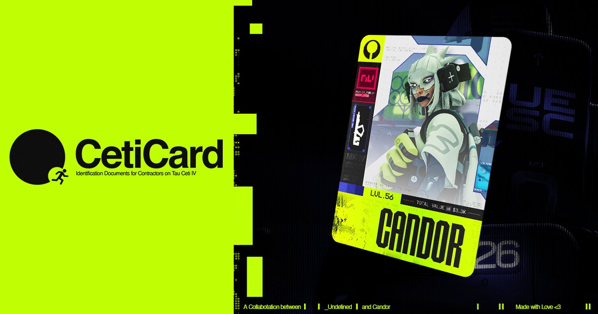 // CetiCard - A Contractor's Most Essential Form
--
Design a custom Marathon-themed runner card with a variety of options available to you, then export it to have as a keepsake*!
.
.
ceticard.bumgie.org
.
.
// A collaboration by <a href="/CandorR6/">Candor</a> &amp; <a href="/adbmakesgames/">Adam / _Undefined</a> 
#marathon #bungie