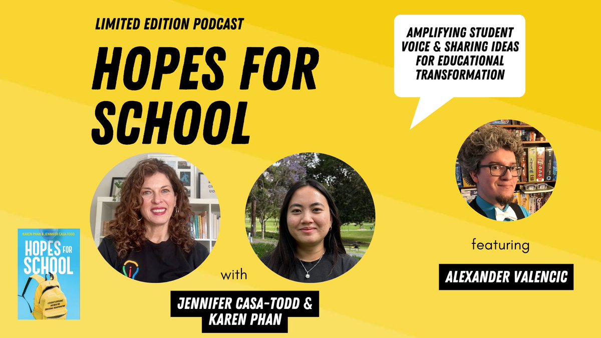 Jennifer Casa-Todd (@jcasatodd) on Twitter photo Listen to "Episode 5: An interview with <a href="/alextvalencic/">Alex T. Valencic, Ed.M. 🥨</a> creators.spotify.com/pod/show/hopes…
#HopesForSchool Listen to "Episode 5: An interview with <a href="/alextvalencic/">Alex T. Valencic, Ed.M. 🥨</a> creators.spotify.com/pod/show/hopes…
#HopesForSchool